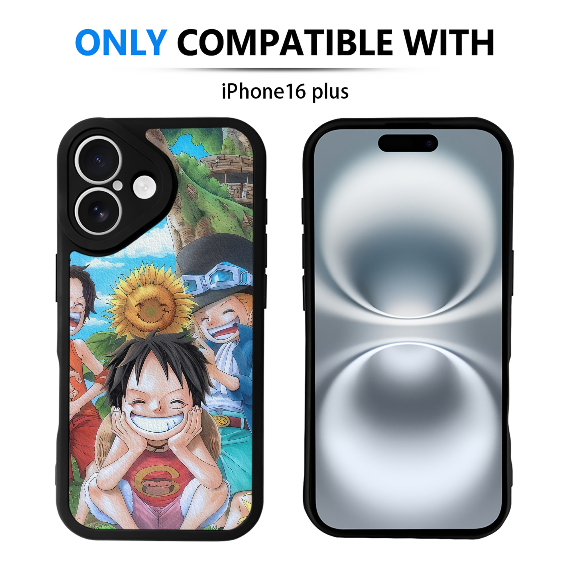 （画像用） ワンピース ONE PIECE 【iPhone 16シリーズ対応】シリコンスマホケース（レザー調） 材質：シリコン